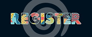 Register Concept Word Art Illustration