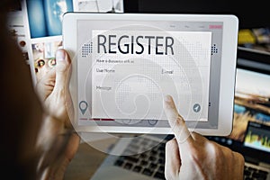 Register Enquiry Online Web Page Concept