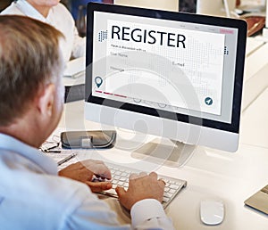 Register Enquiry Online Web Page Concept