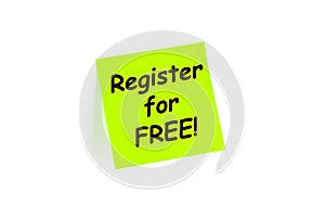 Register For Free Sign Up Concept