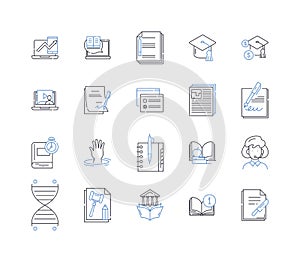 Register and genetics line icons collection. Inheritance, Genomics, DNA, Chromosomes, Mutations, Genes, Alleles vector