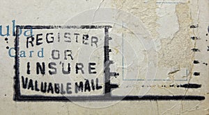 Register or Insure Postmark For Valuable Mail photo