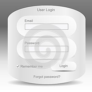 Register and login web window.