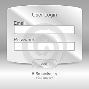 Register and login web window