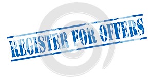 Register for offers blue stamp