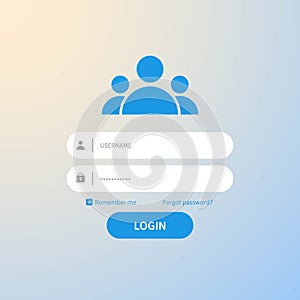 Register page design. Login form account user password identity ui web log screen security profile privacy appinterface