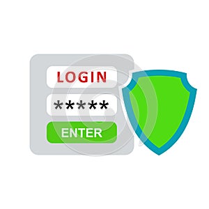 Register page design. Login form account user password identity web log screen security profile privacy appinterface, user profile