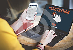 Register Registration Enter Apply Membership Concept photo