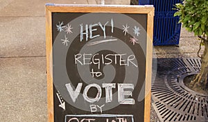 Register to Vote Sign photo