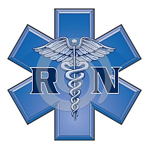 Registered Nurse Star of Life Medical Symbol