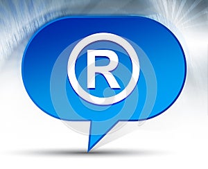 Registered symbol icon blue bubble background