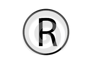 Registered trademark logo icon. Copyright mark symbol icon