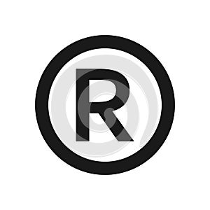 Registered trademark sign. Registered Trademark symbol , isolated black vector illustration eps10