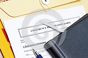 Registration for a conference abstract