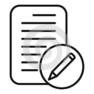 Registration document icon outline vector. Sign new member