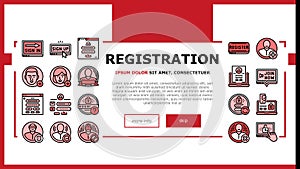 registration login website form landing header vector