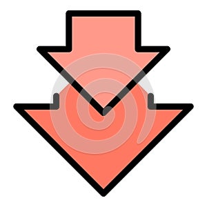 Regression arrows icon color outline vector