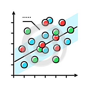 regression graph machine learning color icon vector illustration