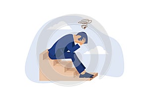 Regret on business mistake, failure concept, flat vector illustration