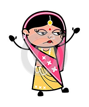 Regret Indian Woman Cartoon