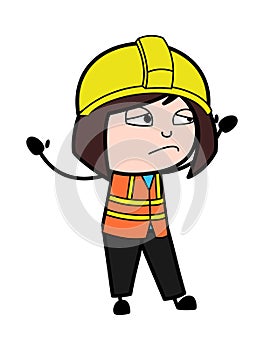 Regret Lady Engineer Cartoon