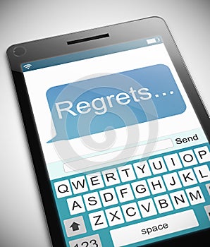 Regrets message concept.