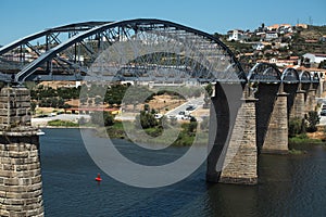The Regua Metal Bridge over the Douro River in Portugal.