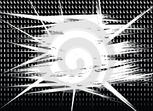 Regular background with halftone and white zigzag frame.