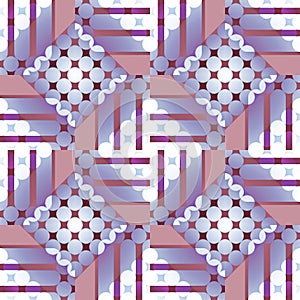 Regular checked pattern purple brown white