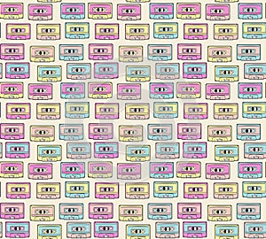 Regular eighties mixtape colorful seamless vector pattern repeat