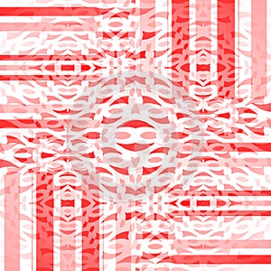 Regular intricate stripes and ellipses pattern white pink red shifted overlaying