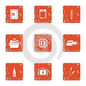 Regularize icons set, grunge style