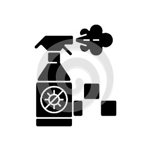 Regularly disinfected cab black glyph icon