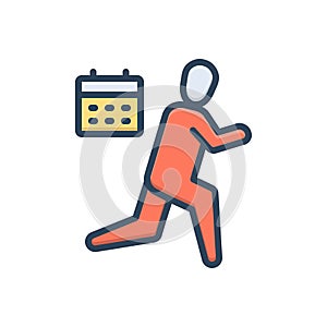 Color illustration icon for Regularly, steady and regulable photo