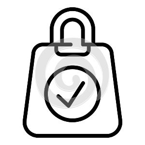 Regulated products bag icon, outline style