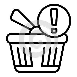 Regulated products basket icon, outline style