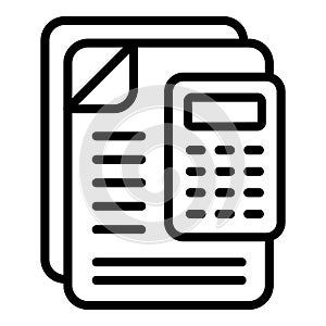 Regulated products calculator icon, outline style