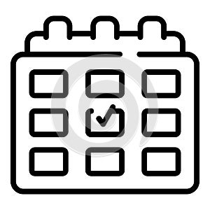 Regulated products calendar icon, outline style