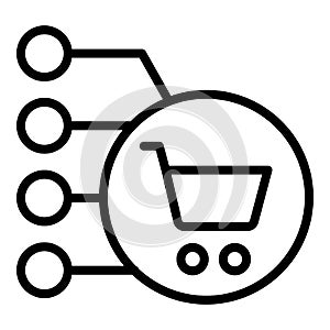 Regulated products cart icon, outline style