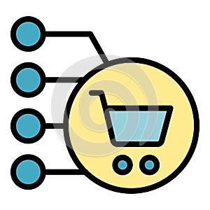 Regulated products cart icon vector flat