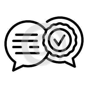 Regulated products chat icon, outline style