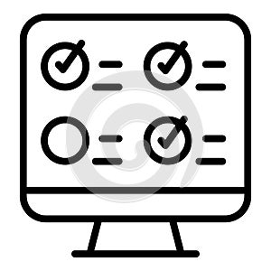 Regulated products computer icon, outline style