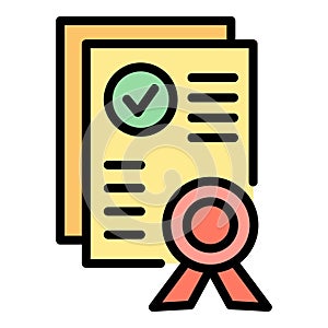 Regulated products diploma icon vector flat