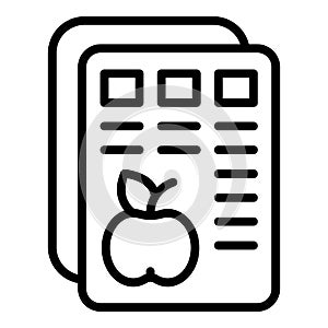 Regulated products fruits icon, outline style