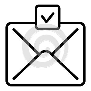 Regulated products mail letter icon, outline style