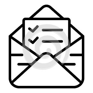 Regulated products mail paper icon, outline style