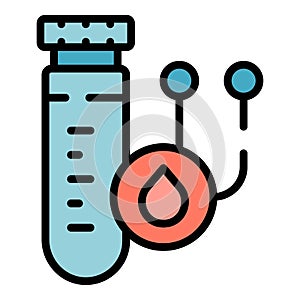 Regulated products quality test tube icon vector flat