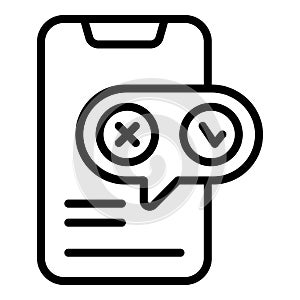 Regulated products smartphone icon, outline style
