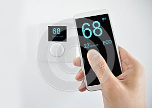Regulating the temperature with smartphone