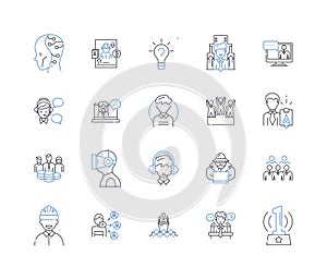 Regulation compliance line icons collection. Compliance, Standards, Regulations, Obligations, Conformity, Enforcement